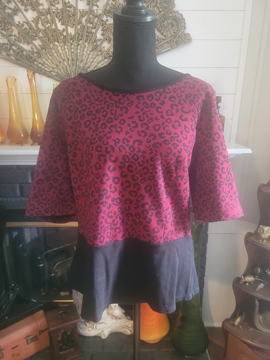 Ann Taylor Tops - Ann Taylor Red Animal Print Blouse